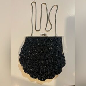 MAGID Vintage Black Beaded Evening Bag